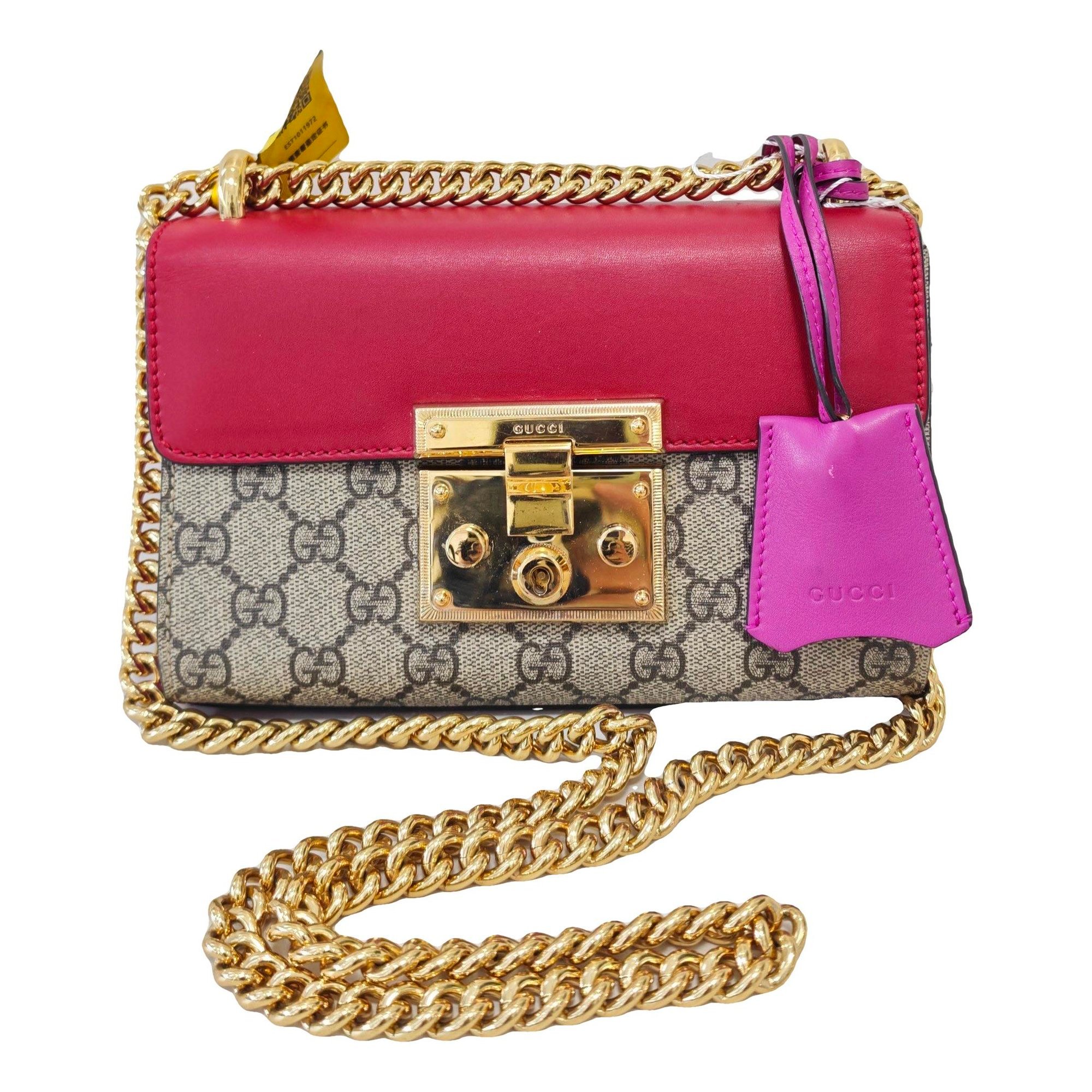 Padlock leather handbag
