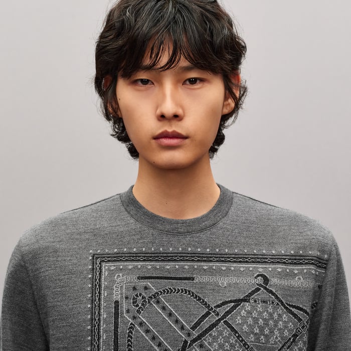 Gris Foncé "Parcours Sans Faute Bandana" Crewneck Sweater