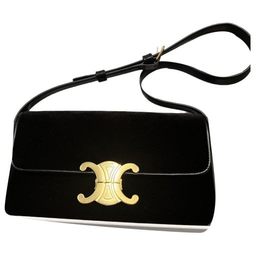 Triomphe Long velvet handbag