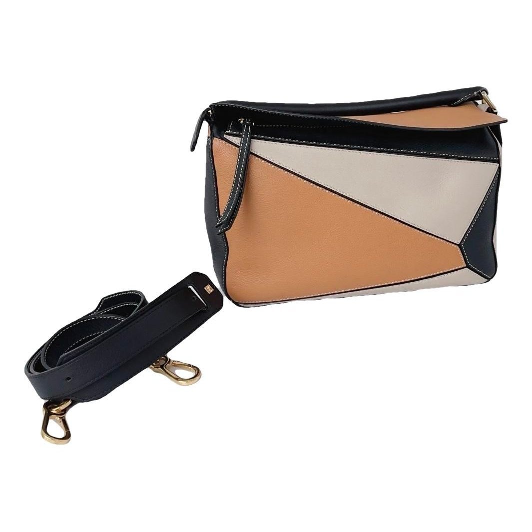 Puzzle leather crossbody bag
