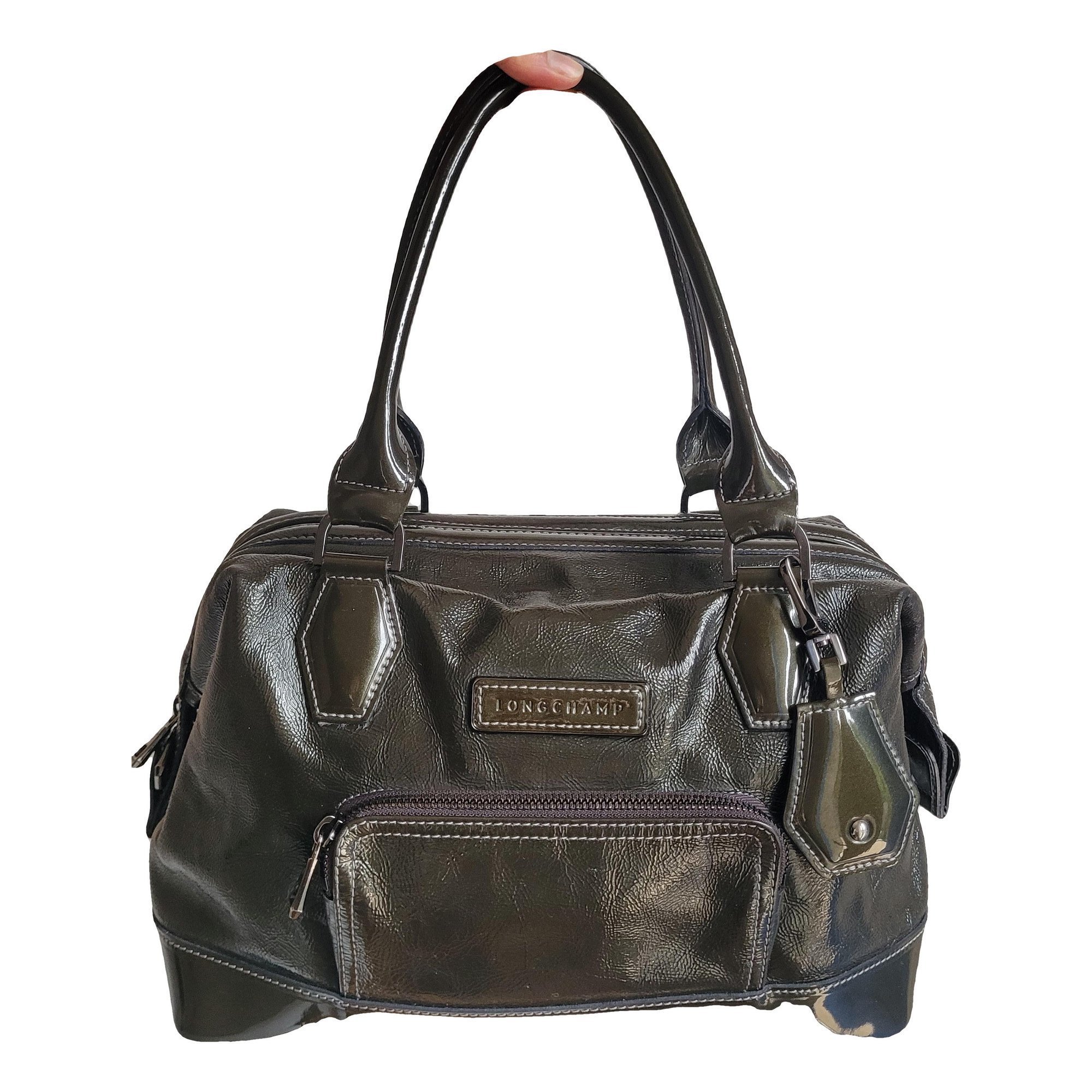 Longchamp Légende patent leather handbag