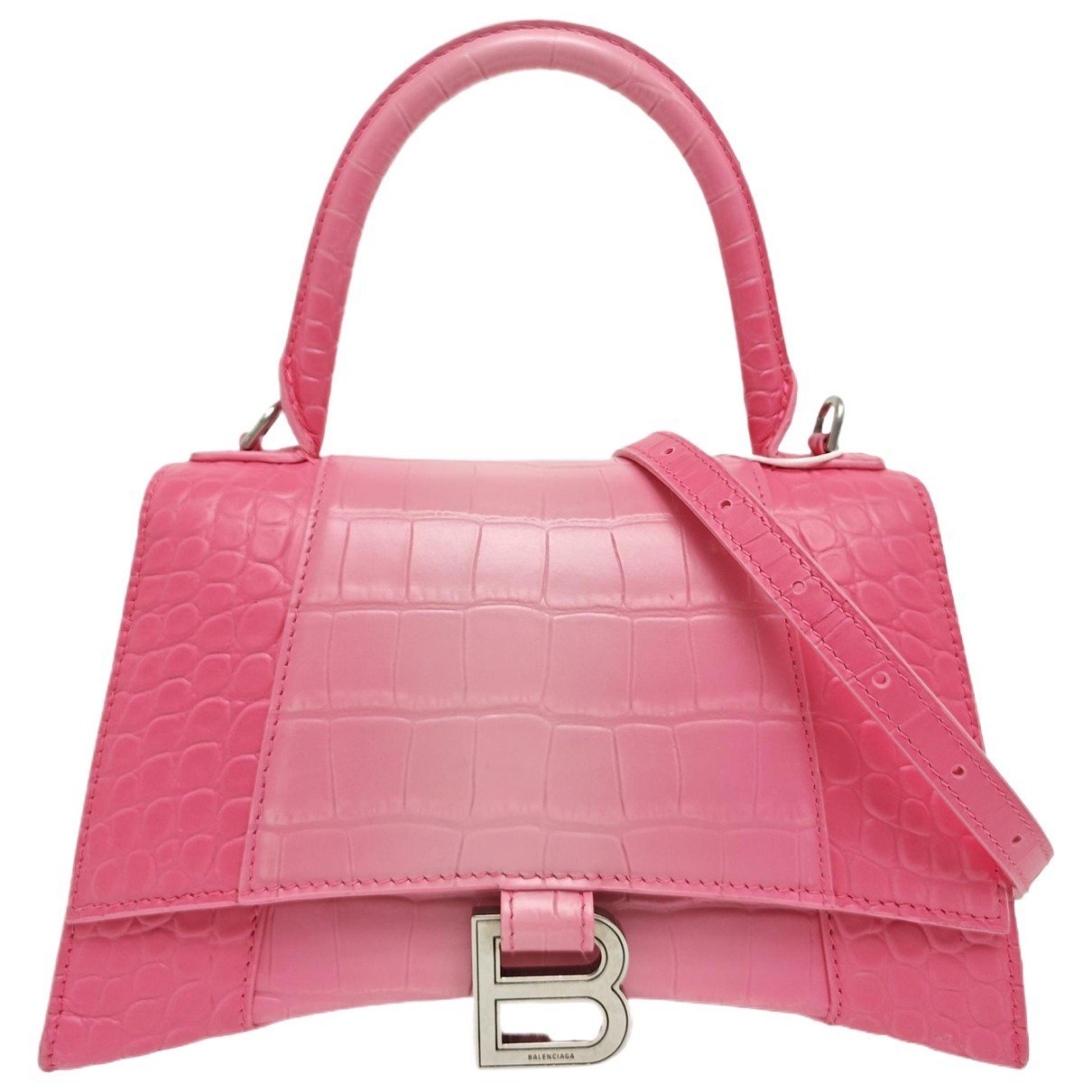 Hourglass leather handbag