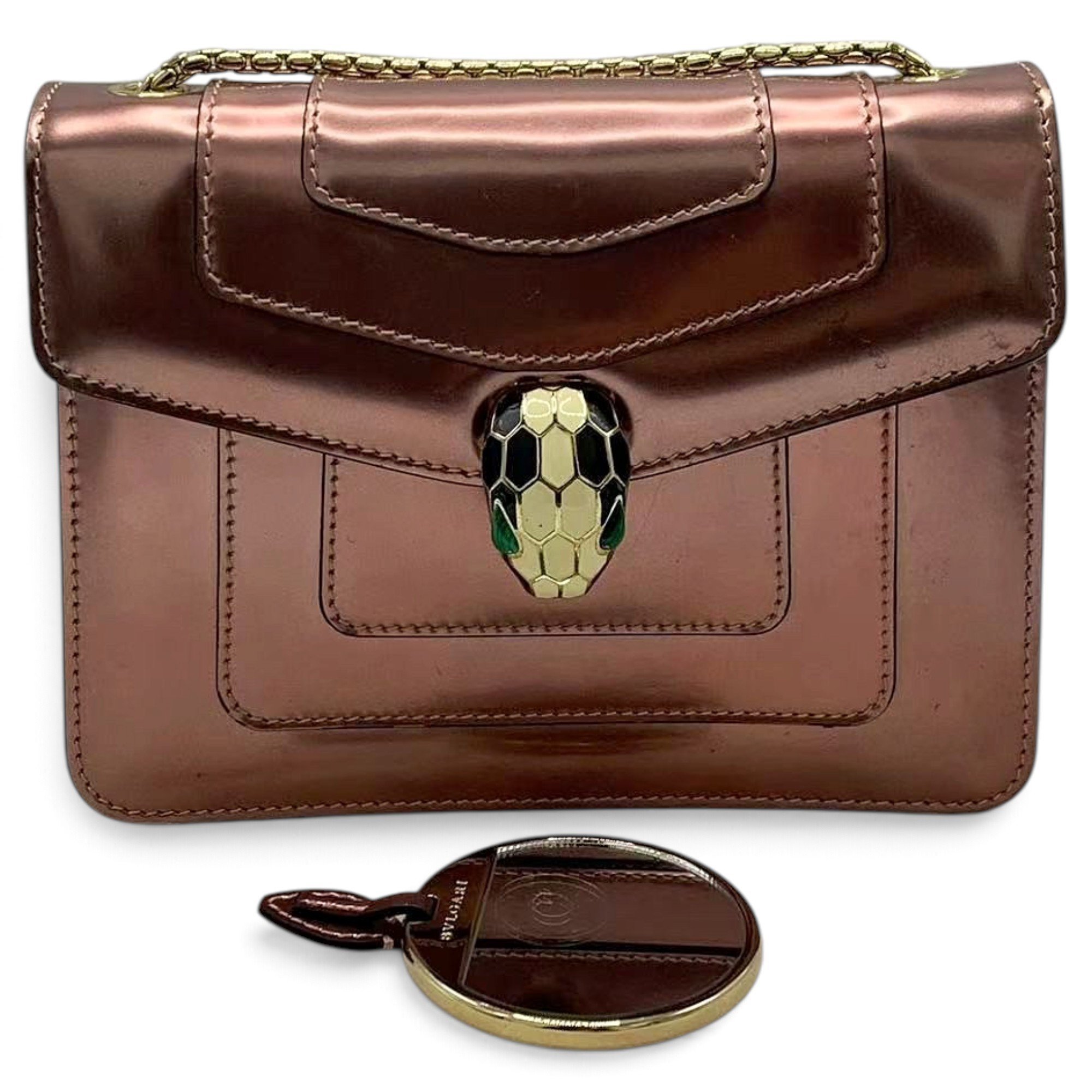 Serpenti patent leather handbag