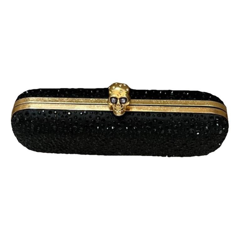 Alexander McQueen Skull glitter clutch bag