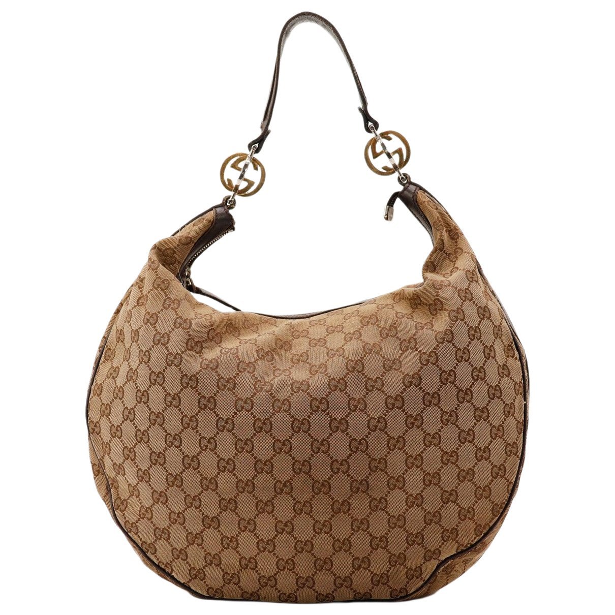 Interlocking leather handbag