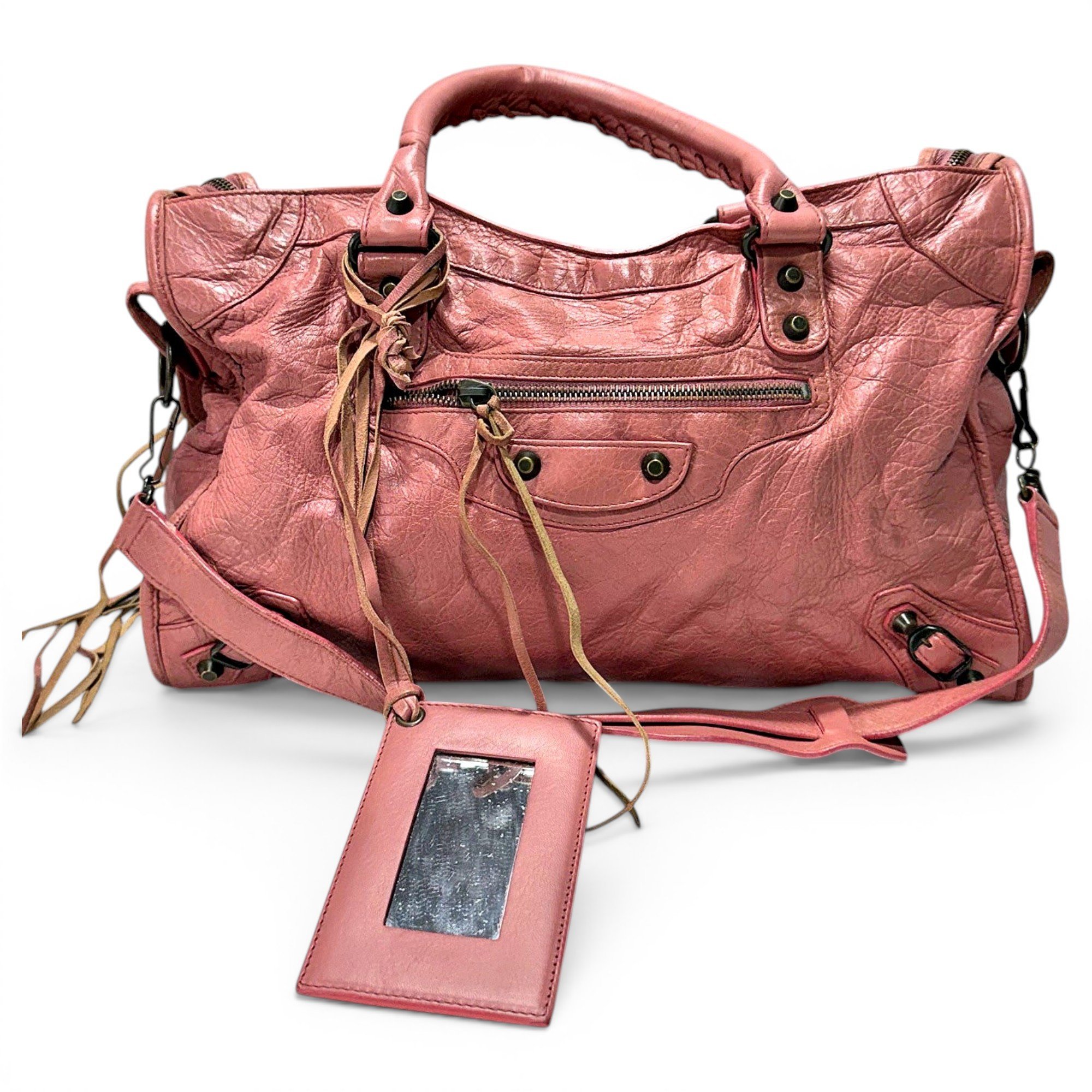 City leather handbag