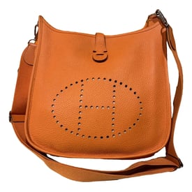 Hermes Evelyne Handbag Orange Clemence Leather