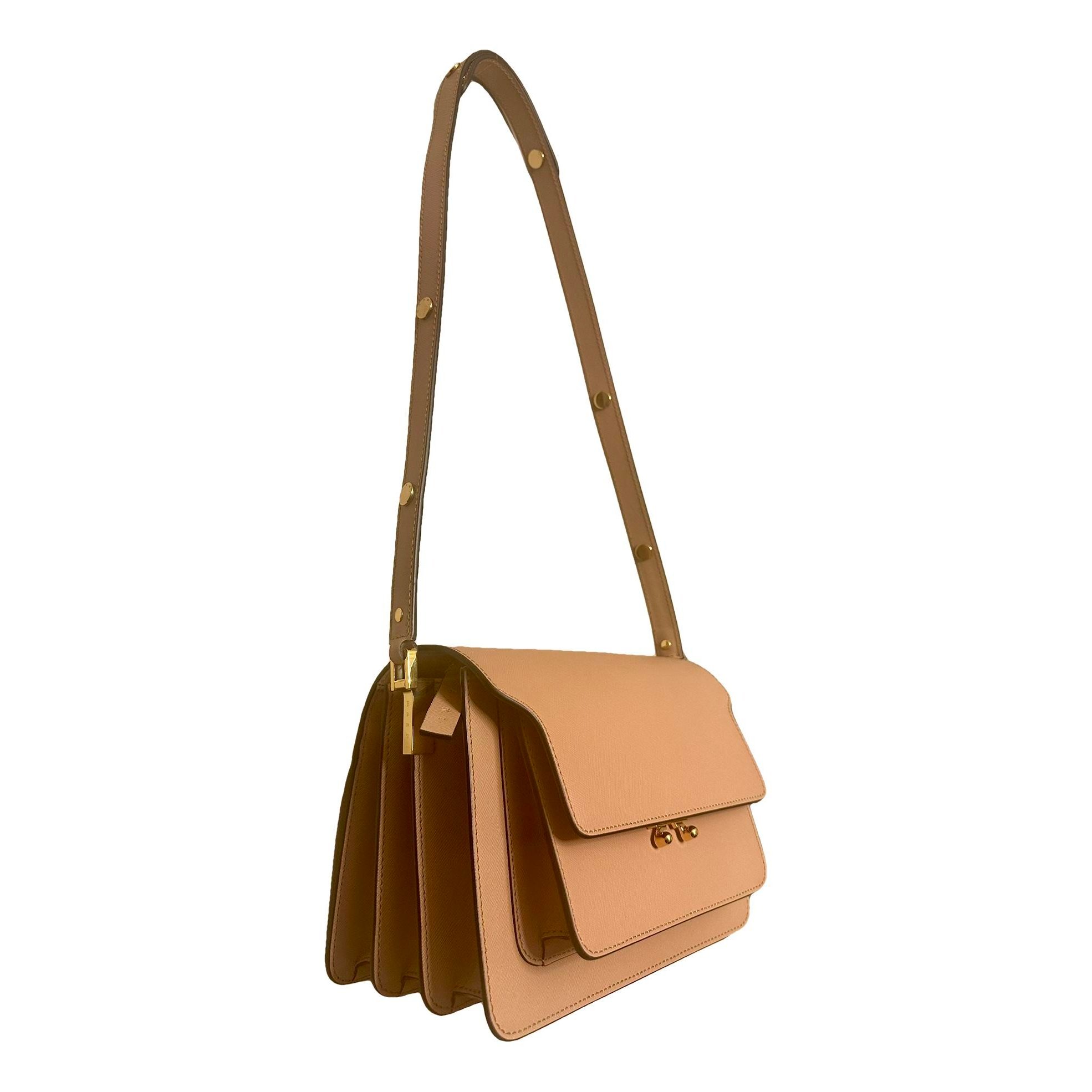 Trunk leather crossbody bag