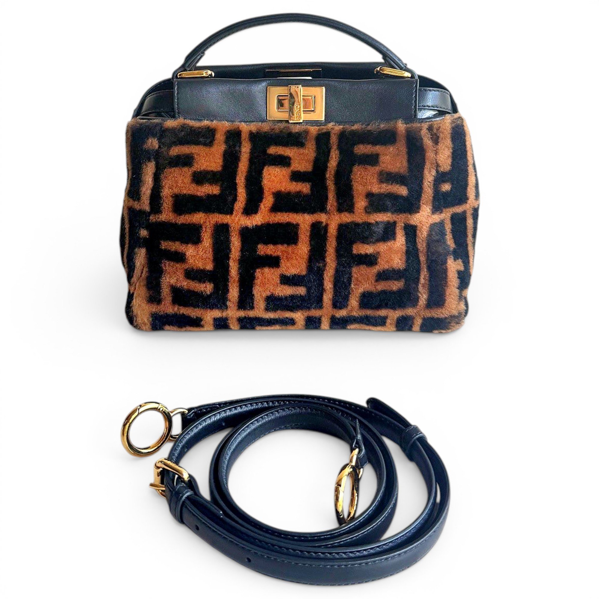 Peekaboo faux fur handbag