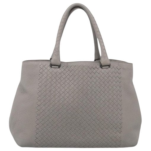 Snap leather tote