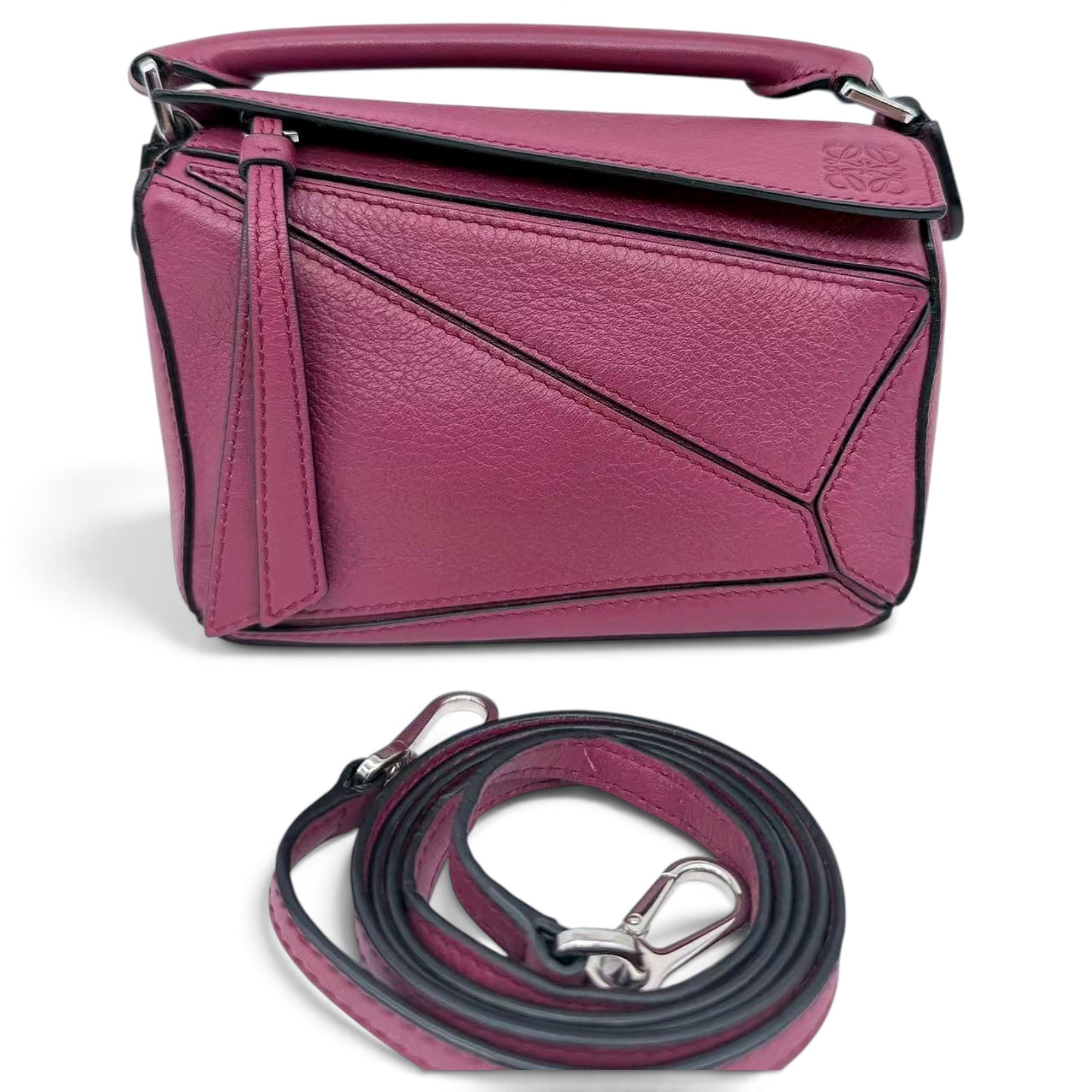 Puzzle leather handbag
