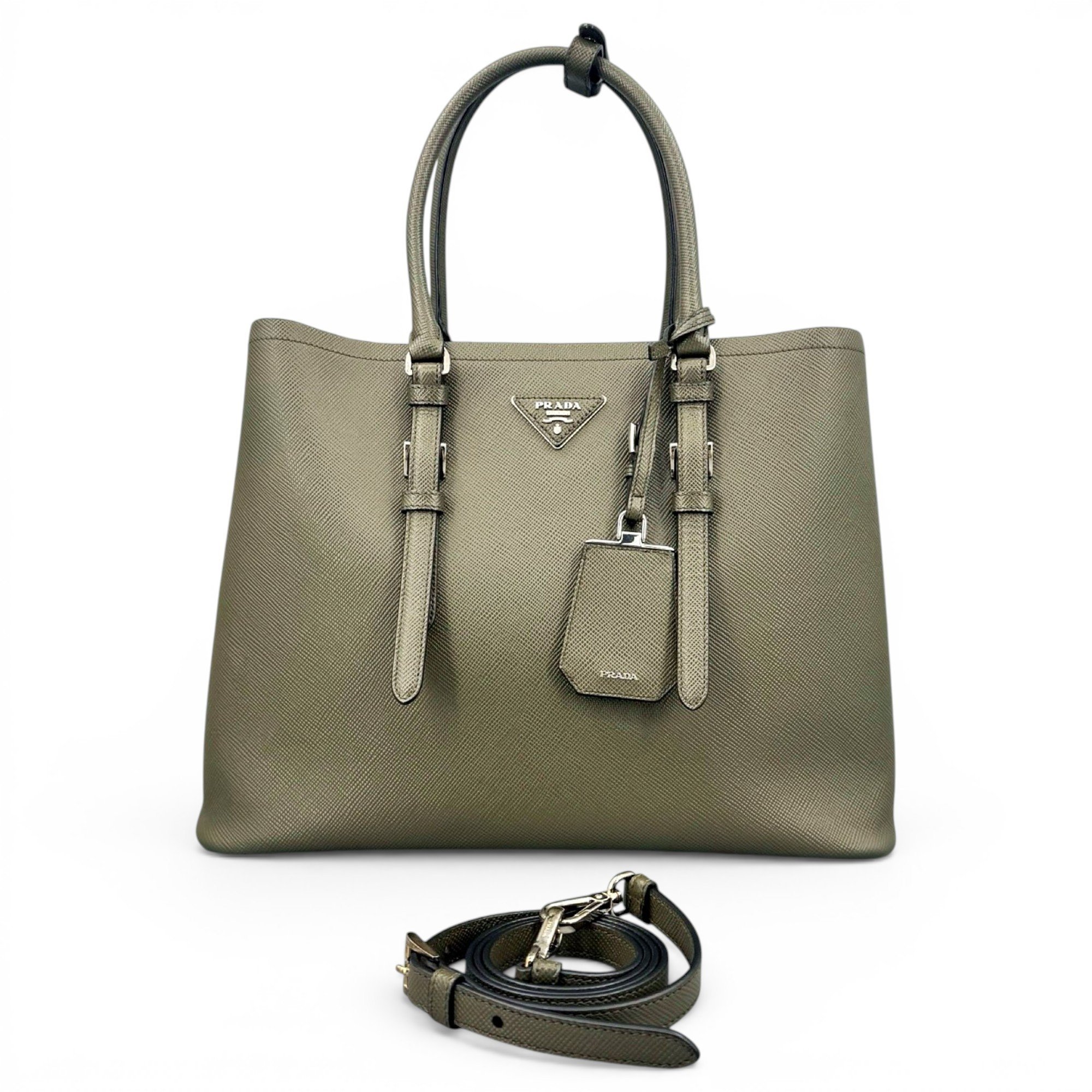 Double leather tote