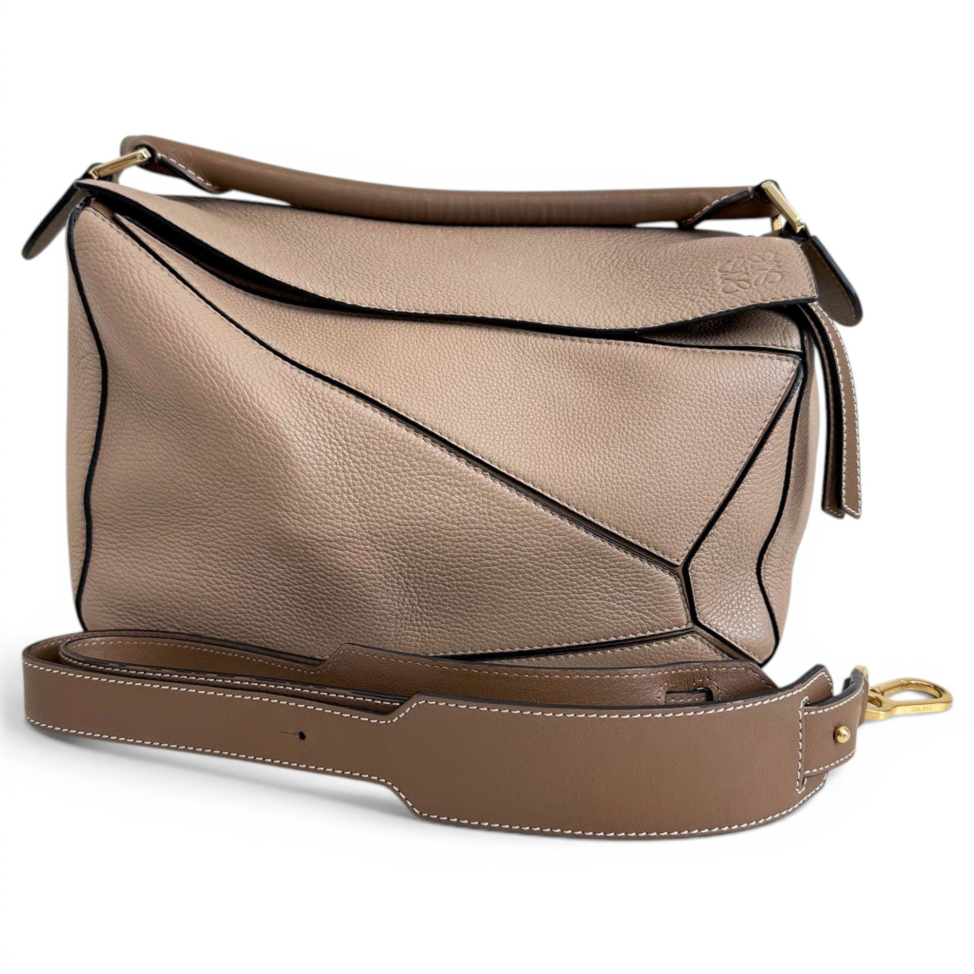 Puzzle leather handbag