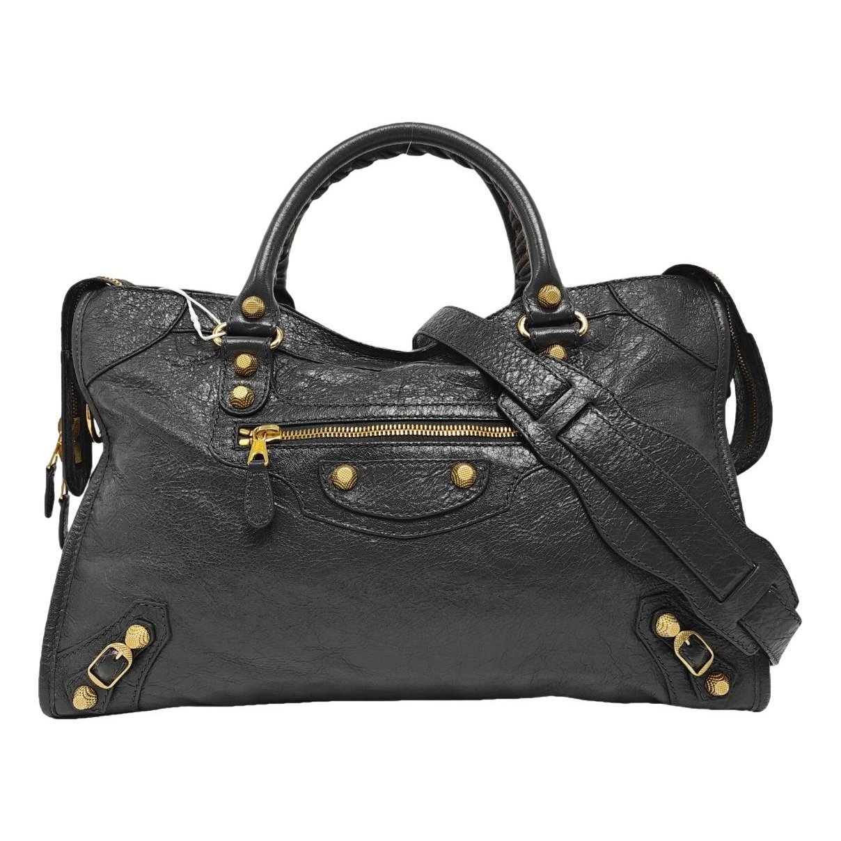 City leather handbag
