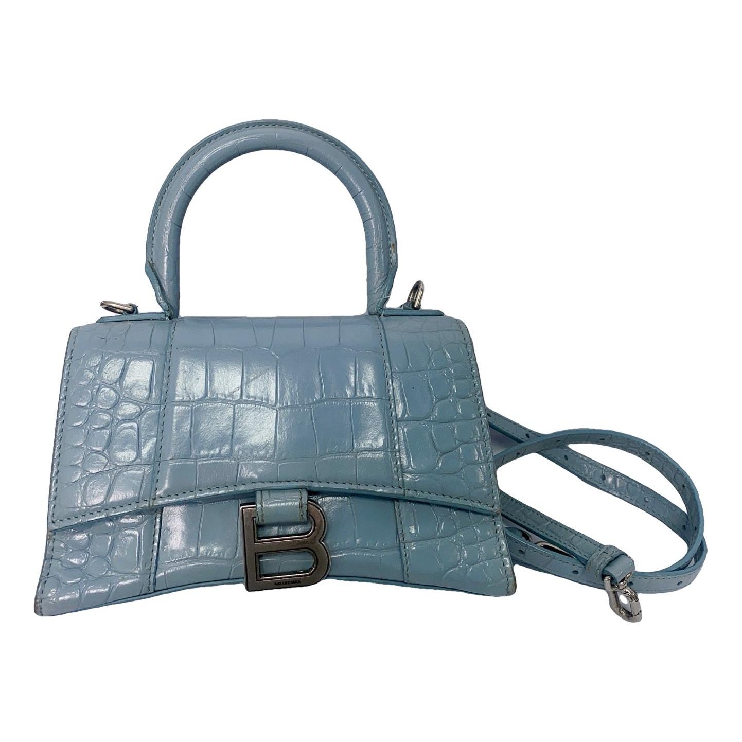 Hourglass leather handbag