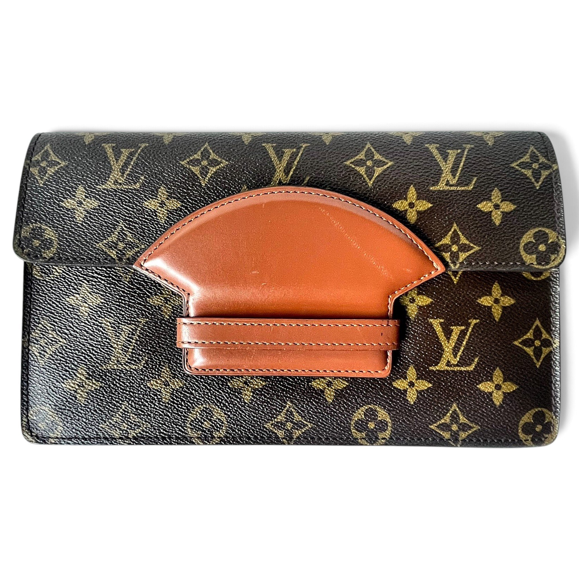 Leather clutch bag