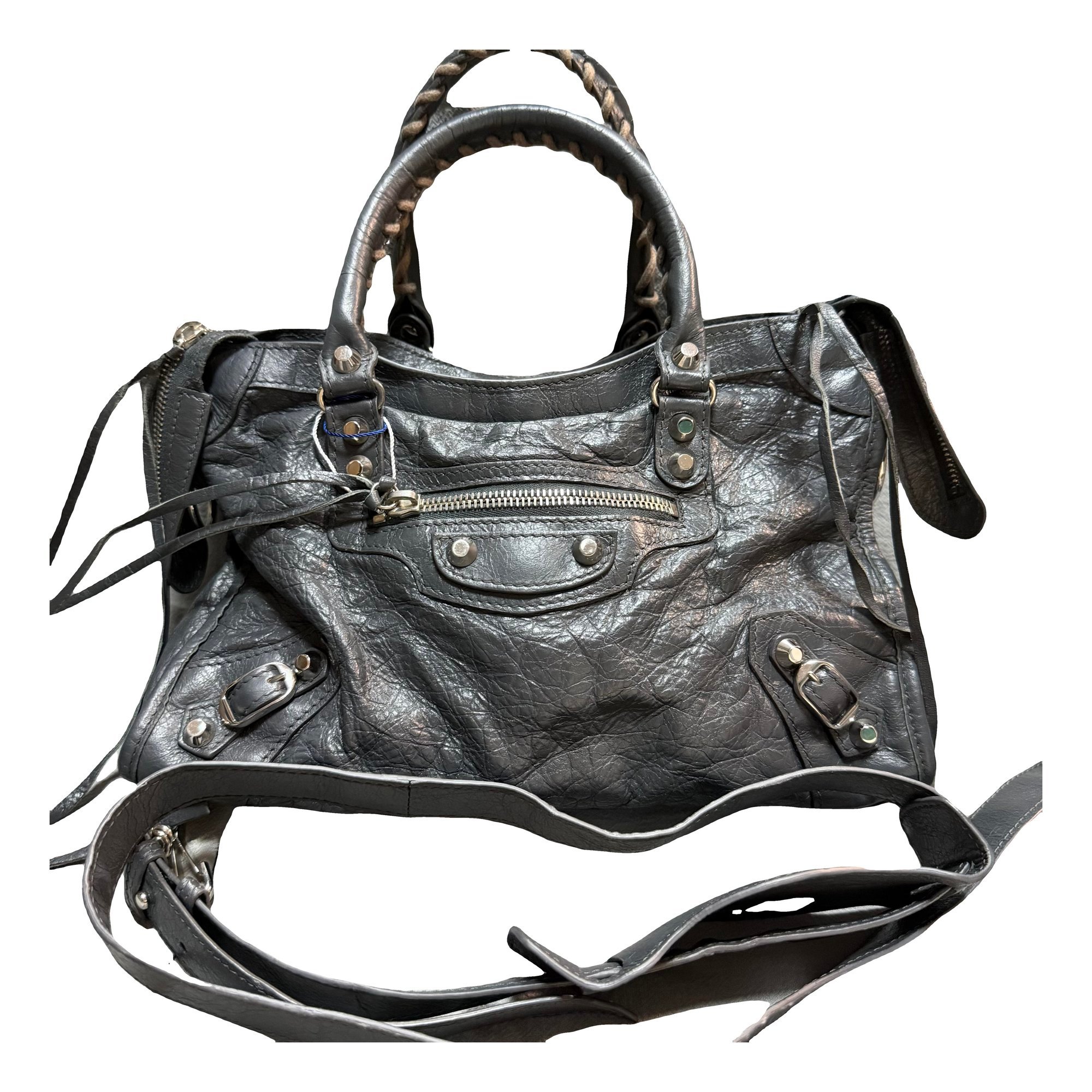 City leather handbag