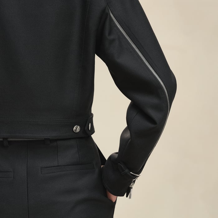 Noir Zipped Denim Jacket