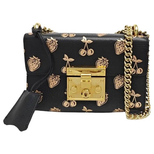 Padlock leather handbag