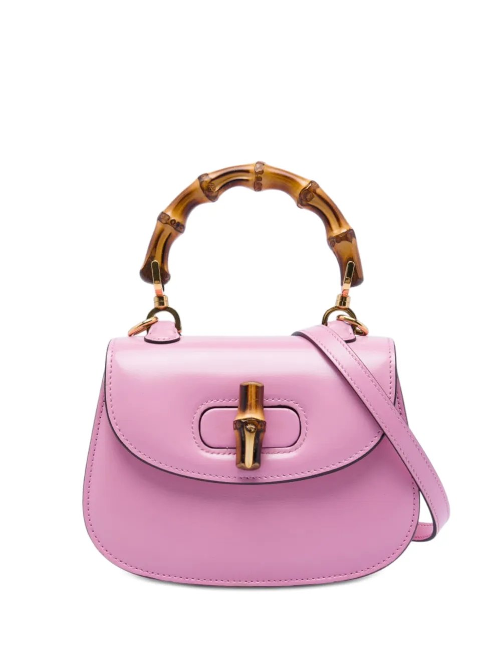 2016-2026 Mini Calfskin Web 1947 Bamboo Top Handle Bag satchel