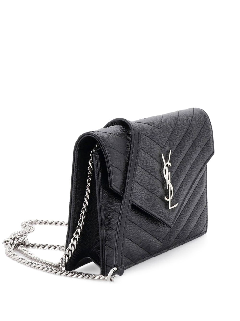 Classic Monogram Wallet on Chain Matelasse Chevron Leather Small crossbody bag