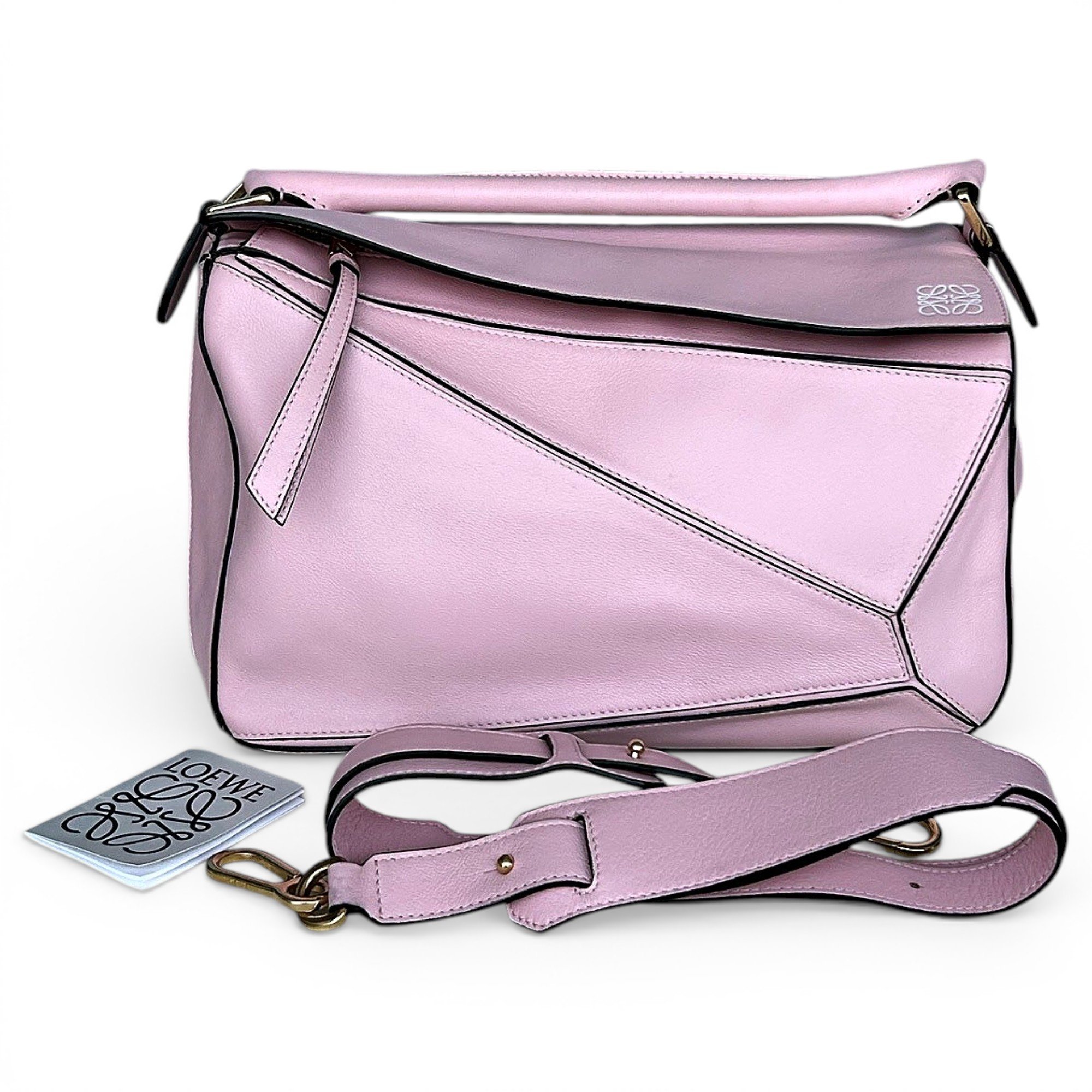 Puzzle leather handbag