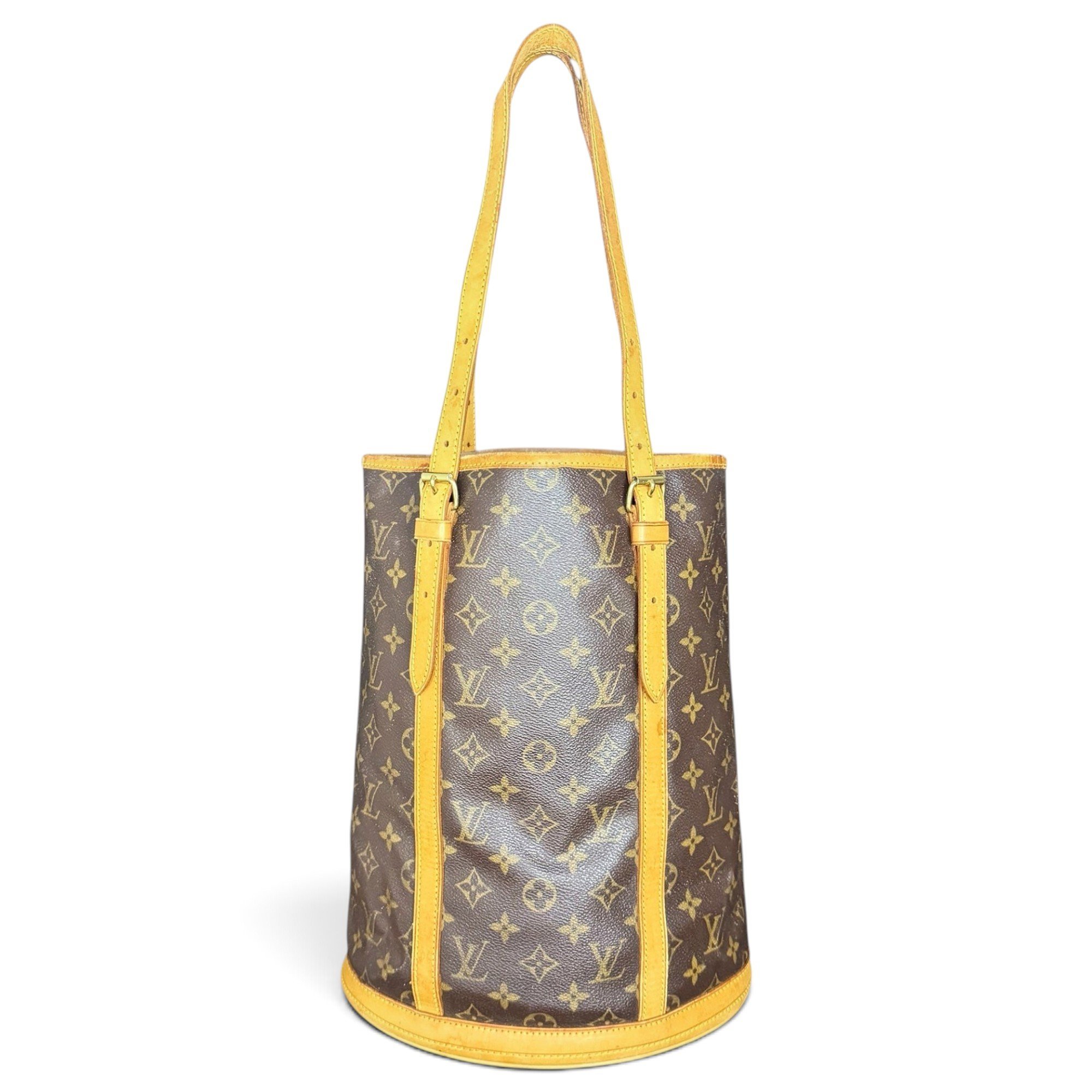 Bucket leather handbag