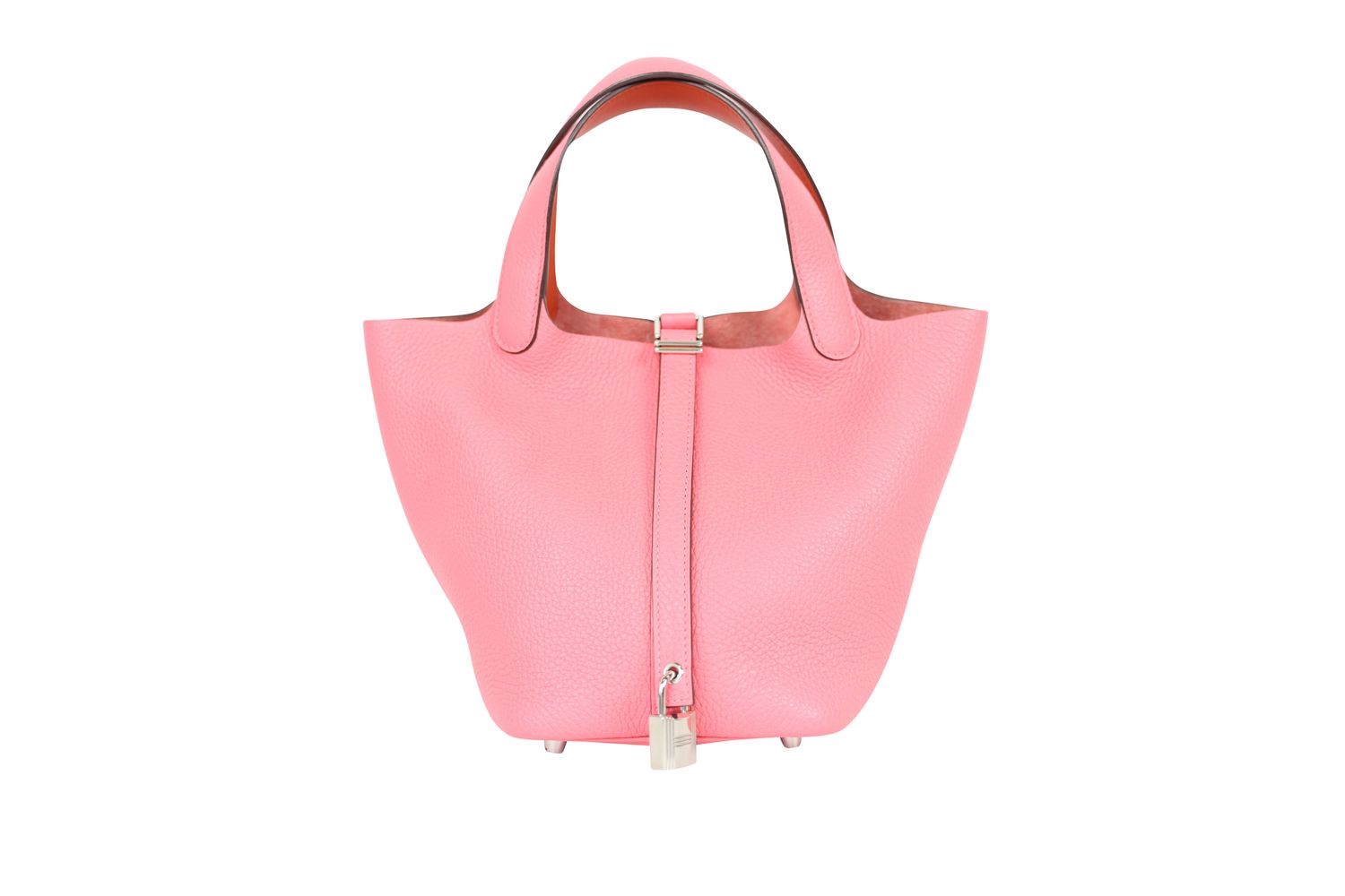 Hermes Hermes  Picotin Lock 18 Bag, Pink Rose Azalee Taurillon Clemence Leather and Palladium Hardware, Y 2020 Stamp, Preowned in Box WA001
