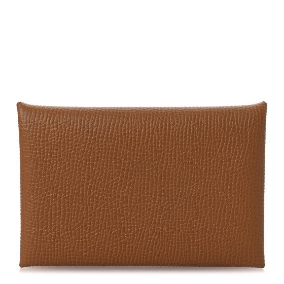 Hermes Epsom Calvi Card Case Gold
