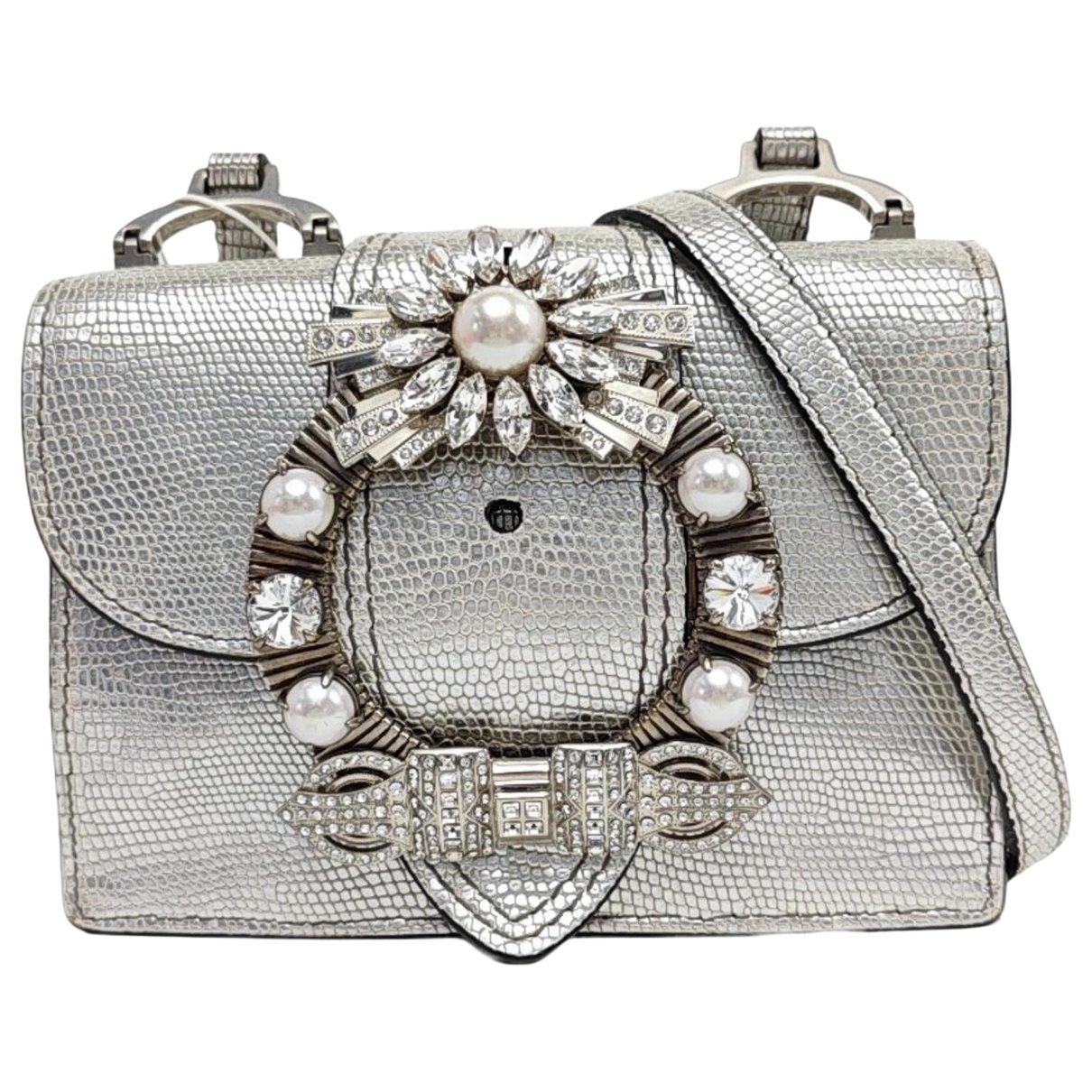 Miu Lady leather crossbody bag