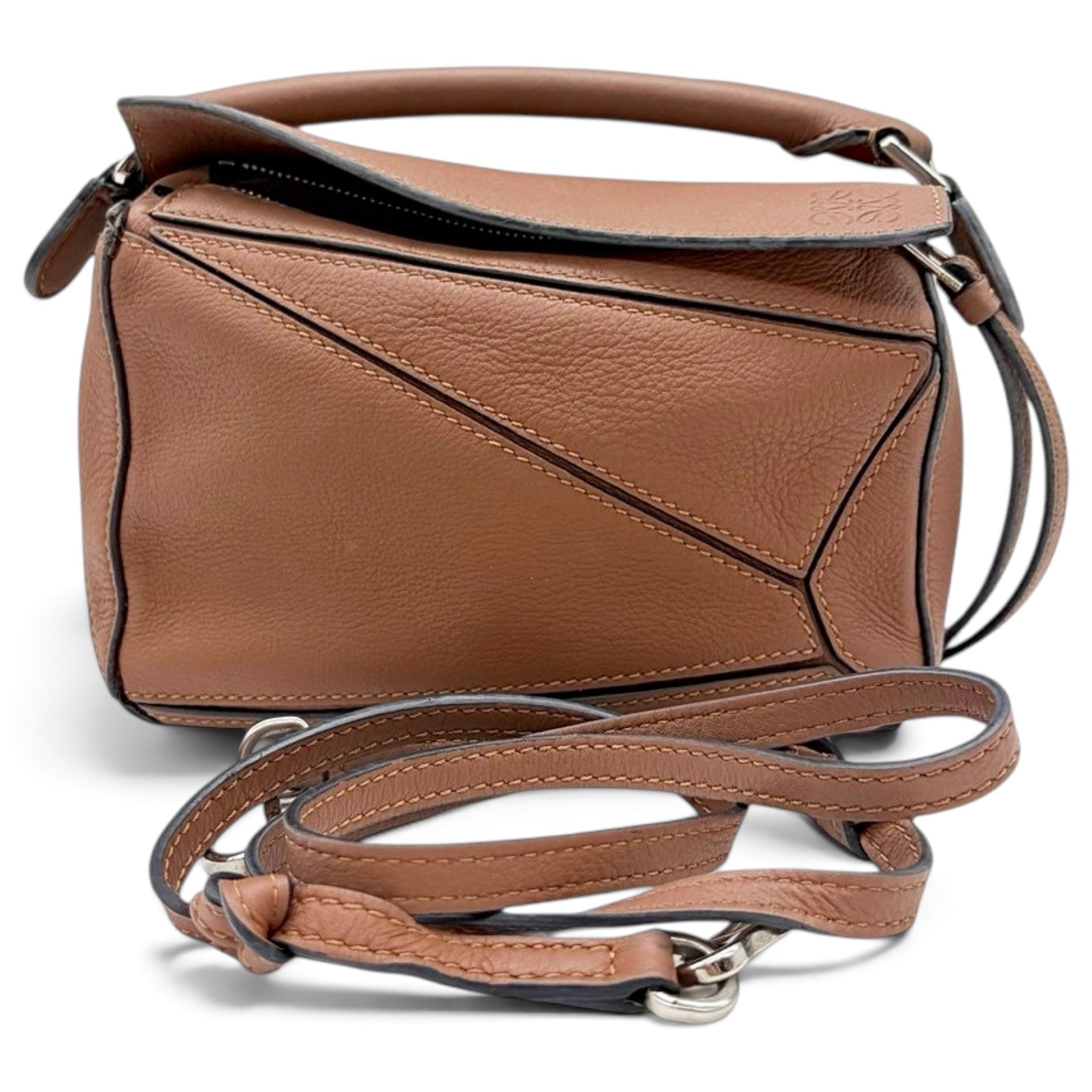 Puzzle leather handbag