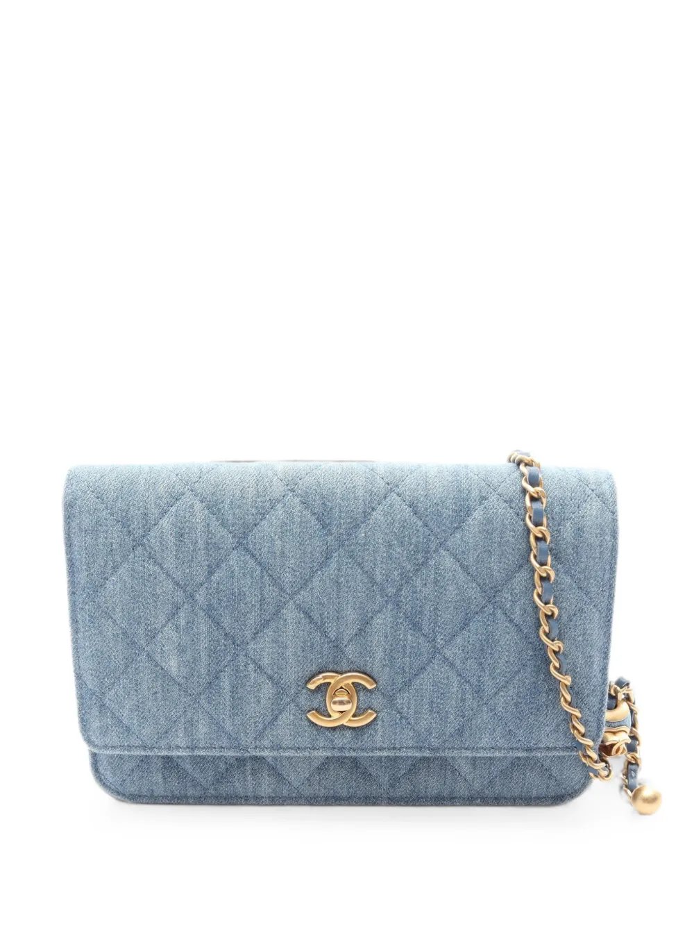 Pearl Crush matelassé chain mini bag