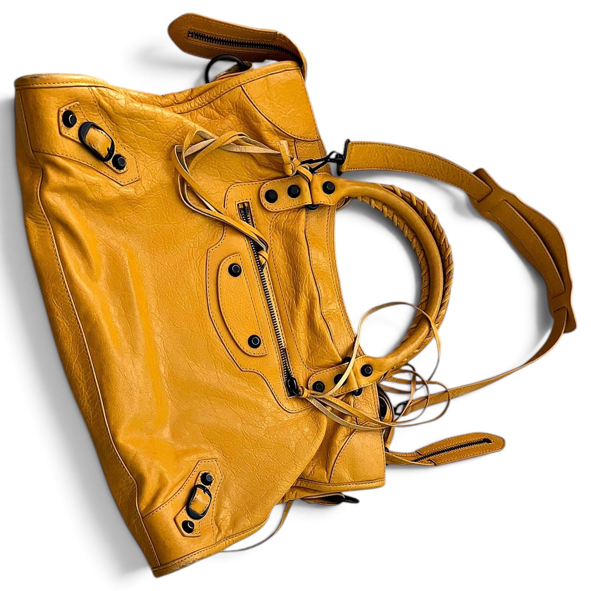 City leather handbag