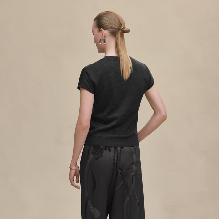 Gris Volcanique Short-sleeve Sweater