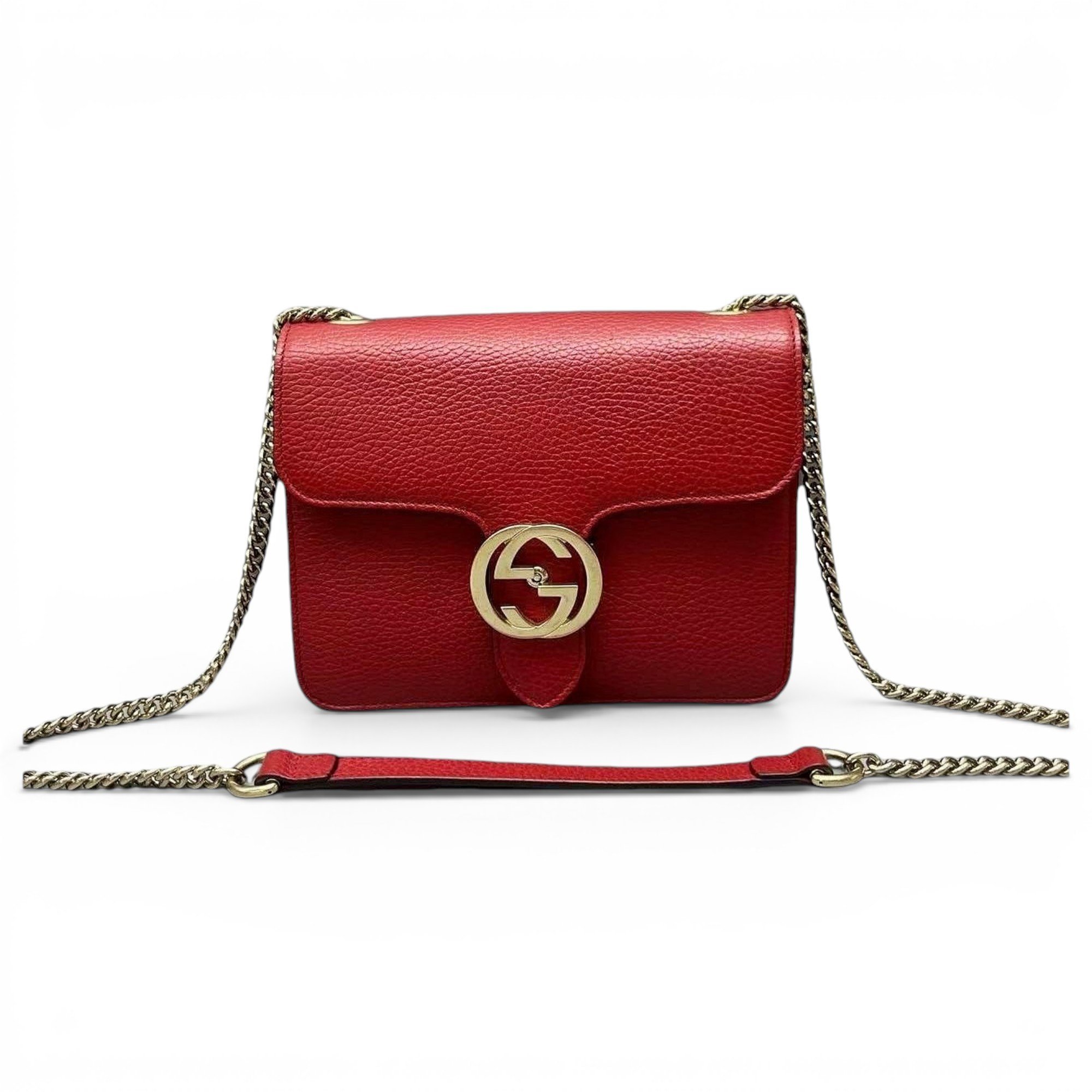 Interlocking leather handbag