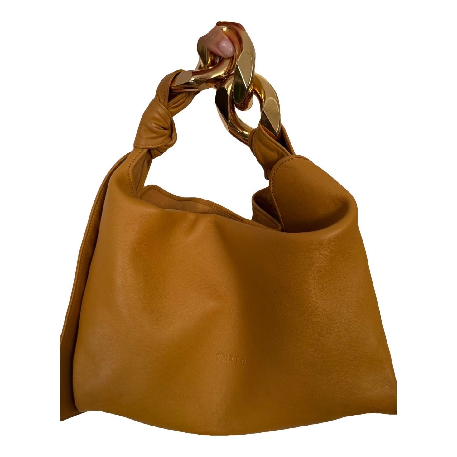 Chain leather handbag
