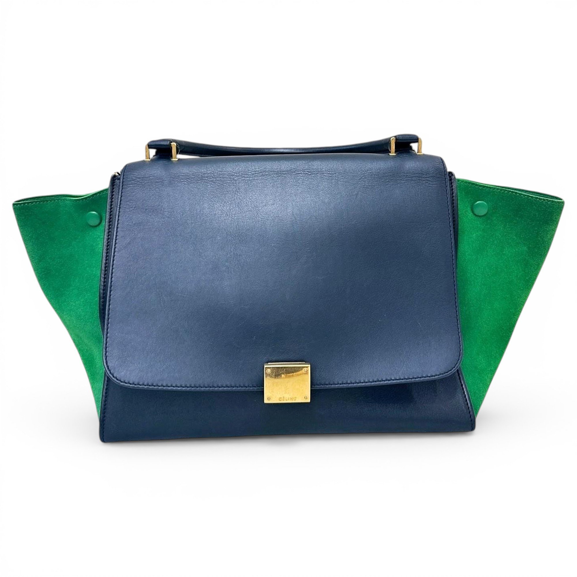 Trapèze leather handbag