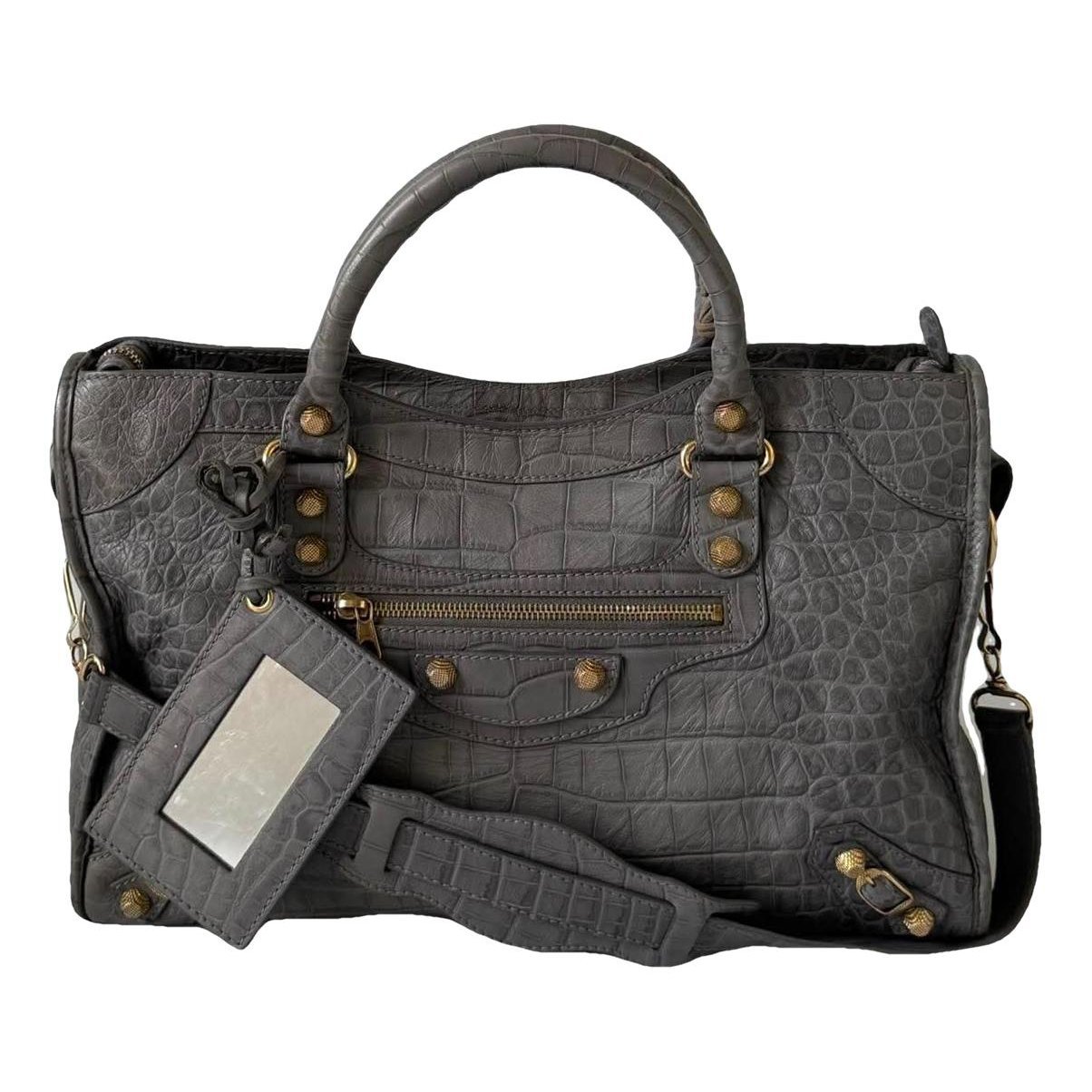 City leather handbag