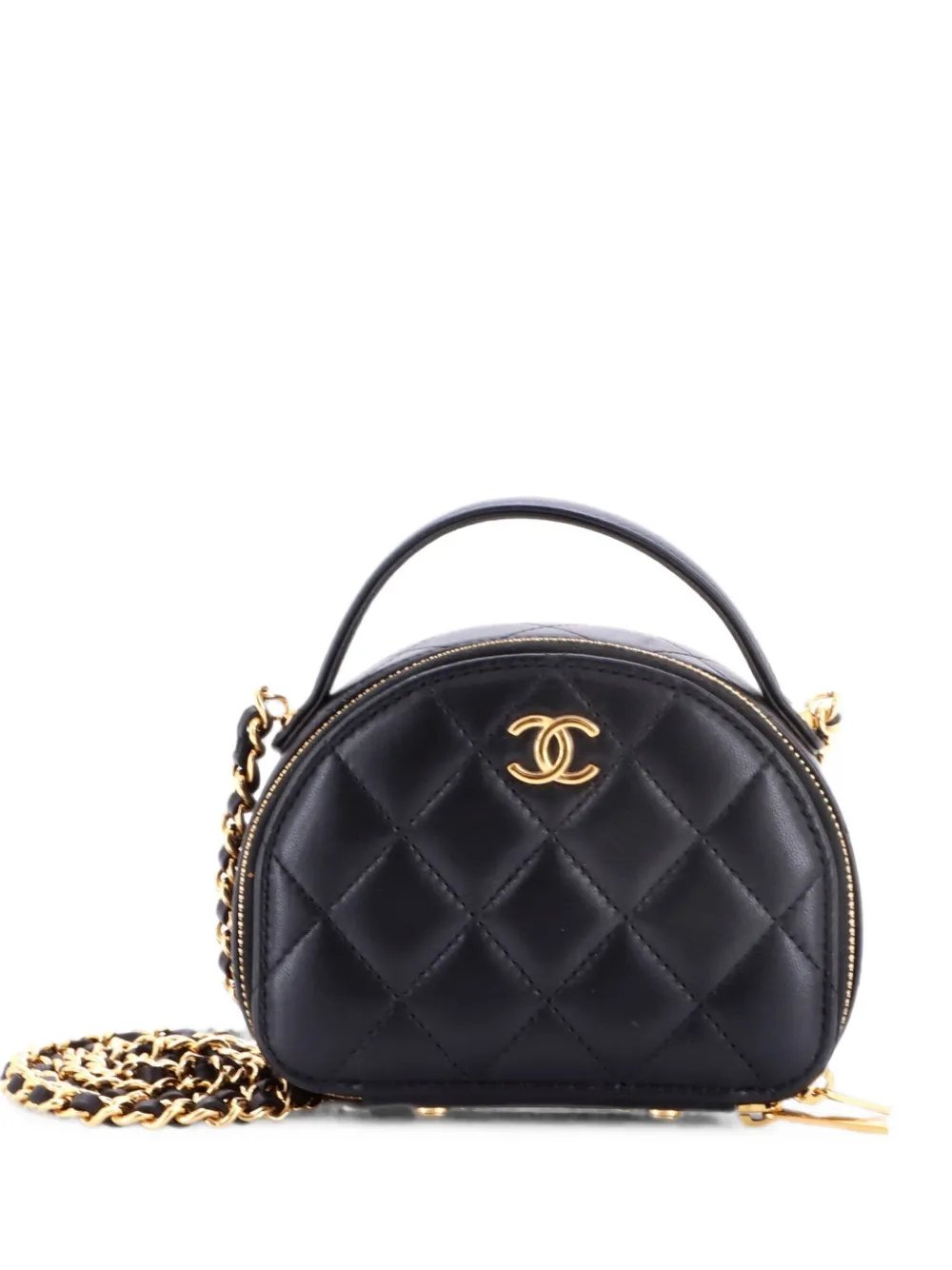 Chic Riviera Vanity Case with Chain Quilted Lambskin Mini satchel