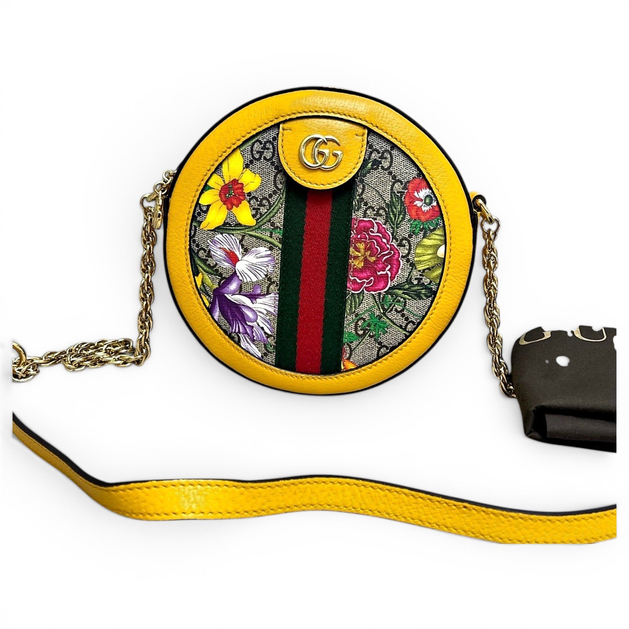 Ophidia Round leather crossbody bag