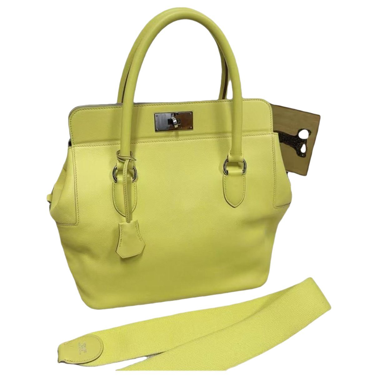 H leather handbag