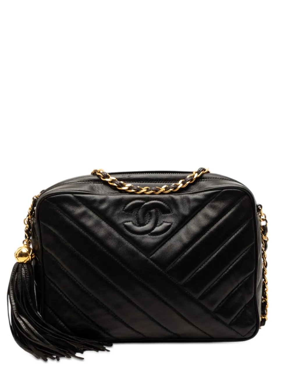 1991-1994 CC Diagonal Quilted Lambskin Tassel Camera Bag crossbody bag