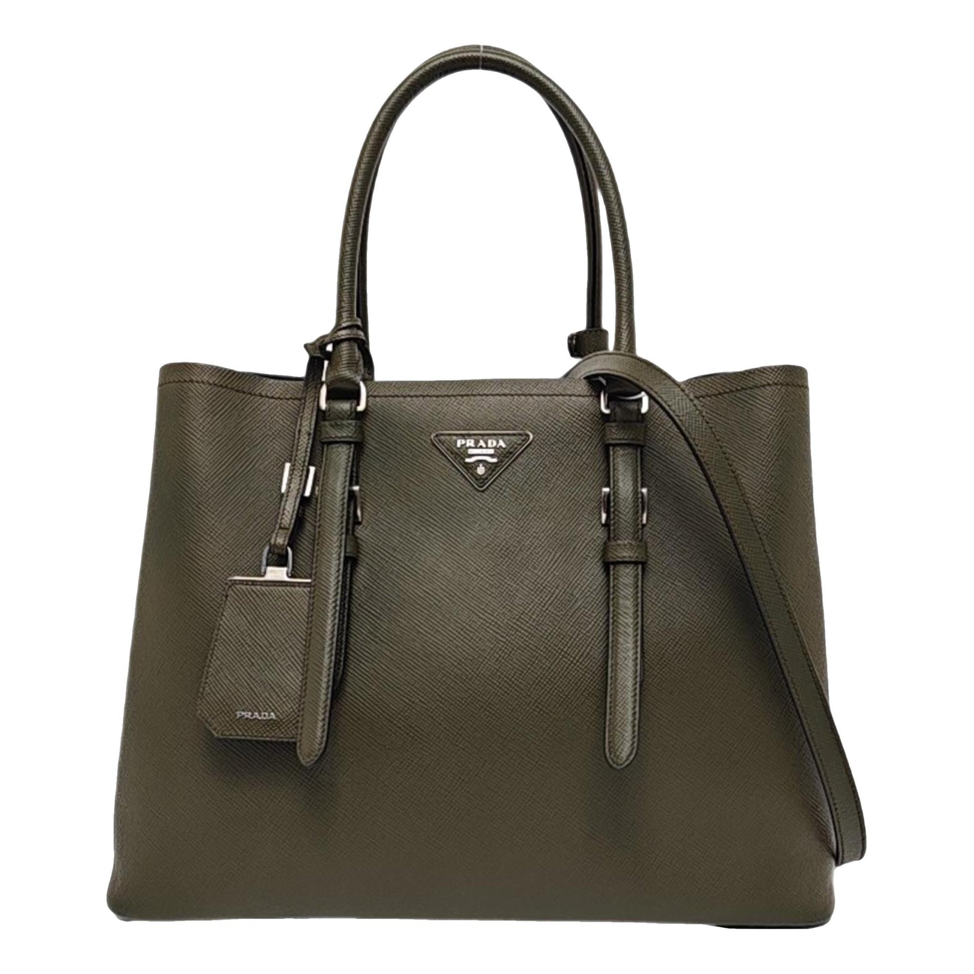 Double leather crossbody bag