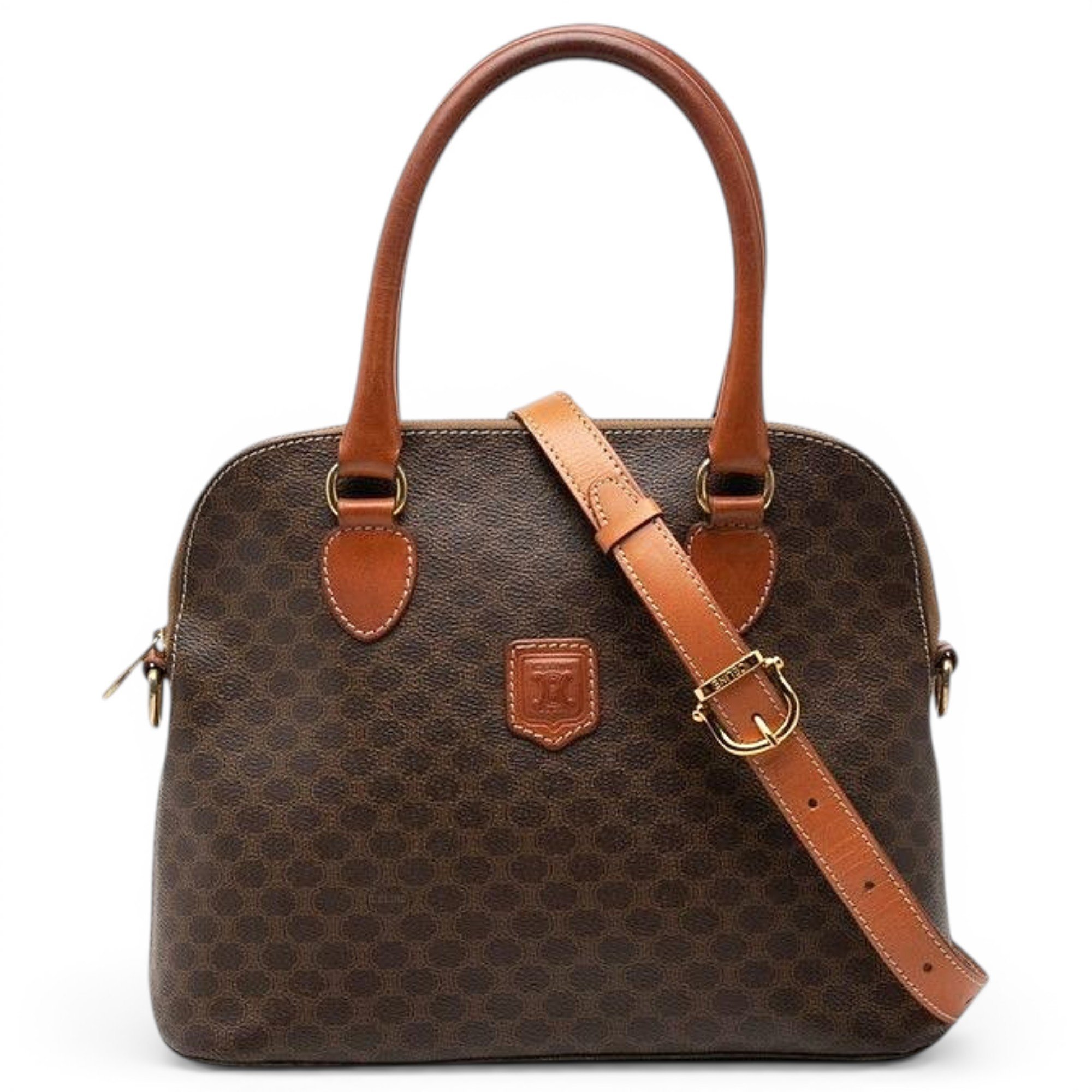 Pocket leather handbag