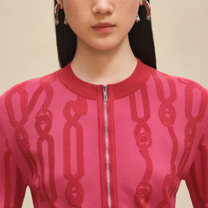 Rose Framboise "Palefroi Remix" Long-sleeve Cardigan