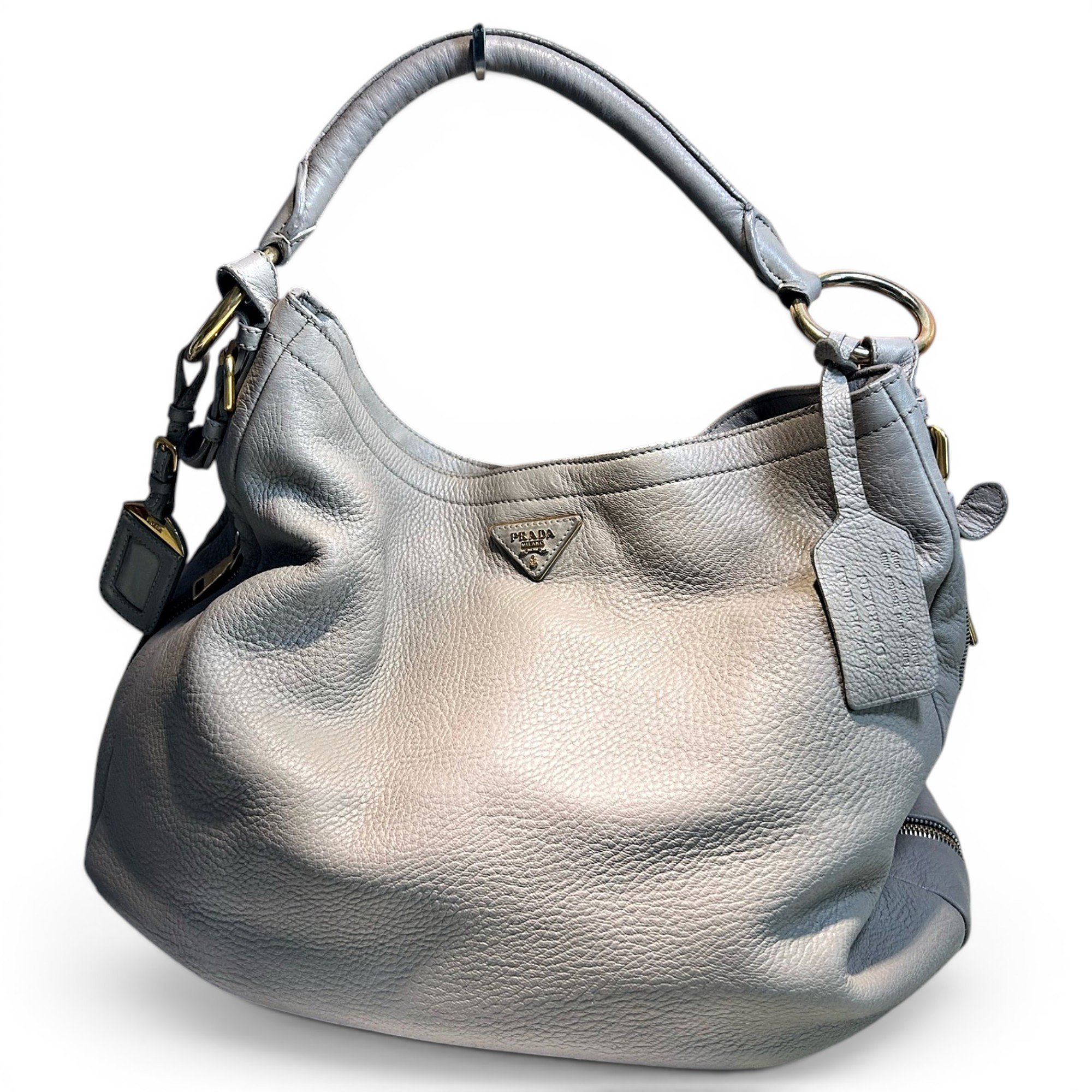 Double leather handbag