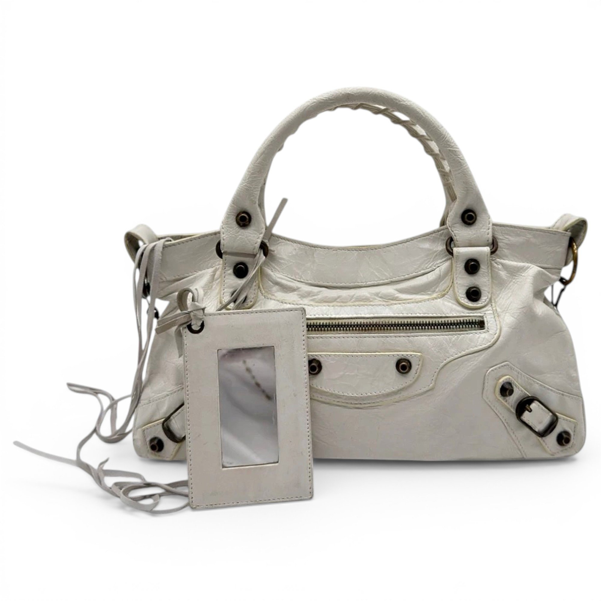 City leather handbag