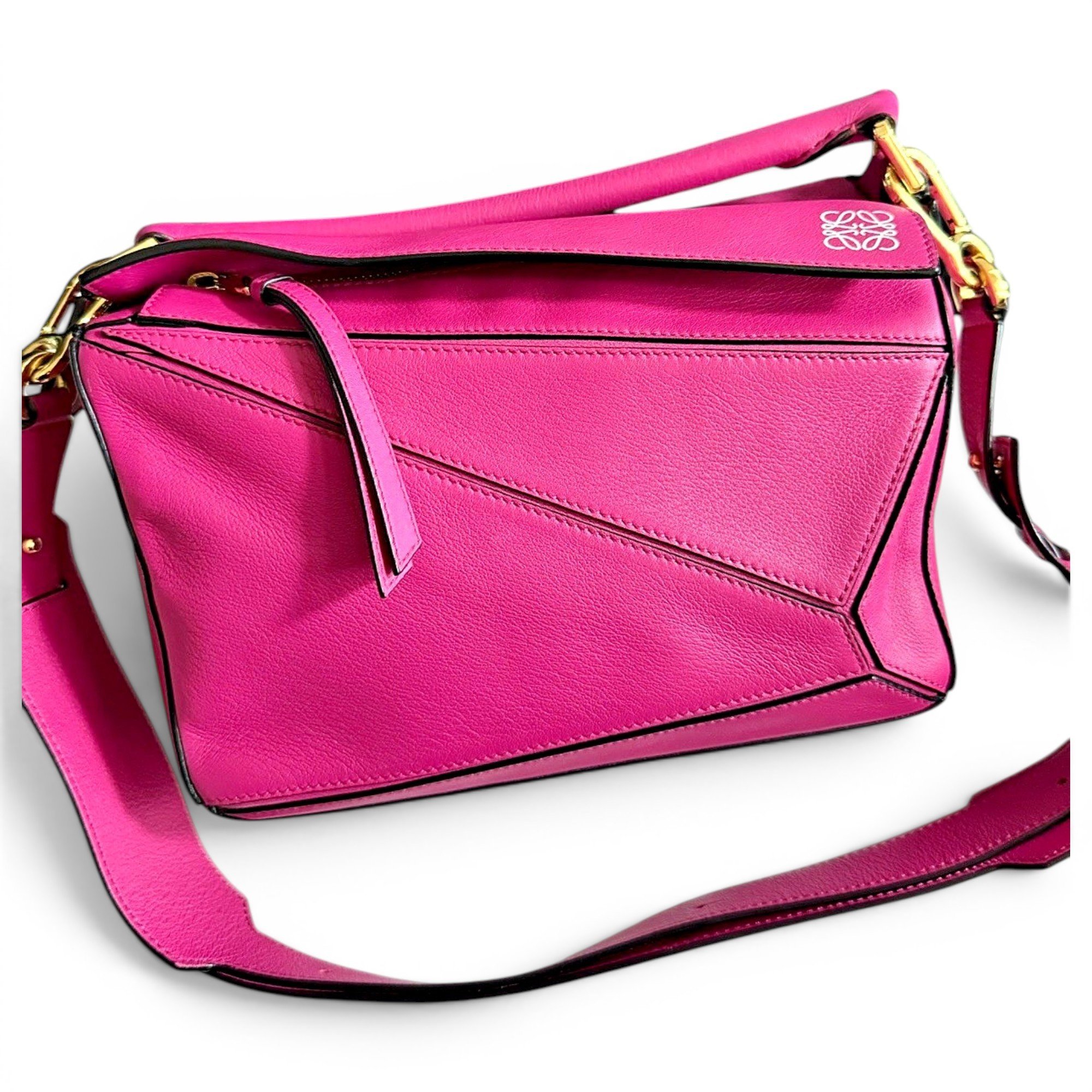 Puzzle leather handbag