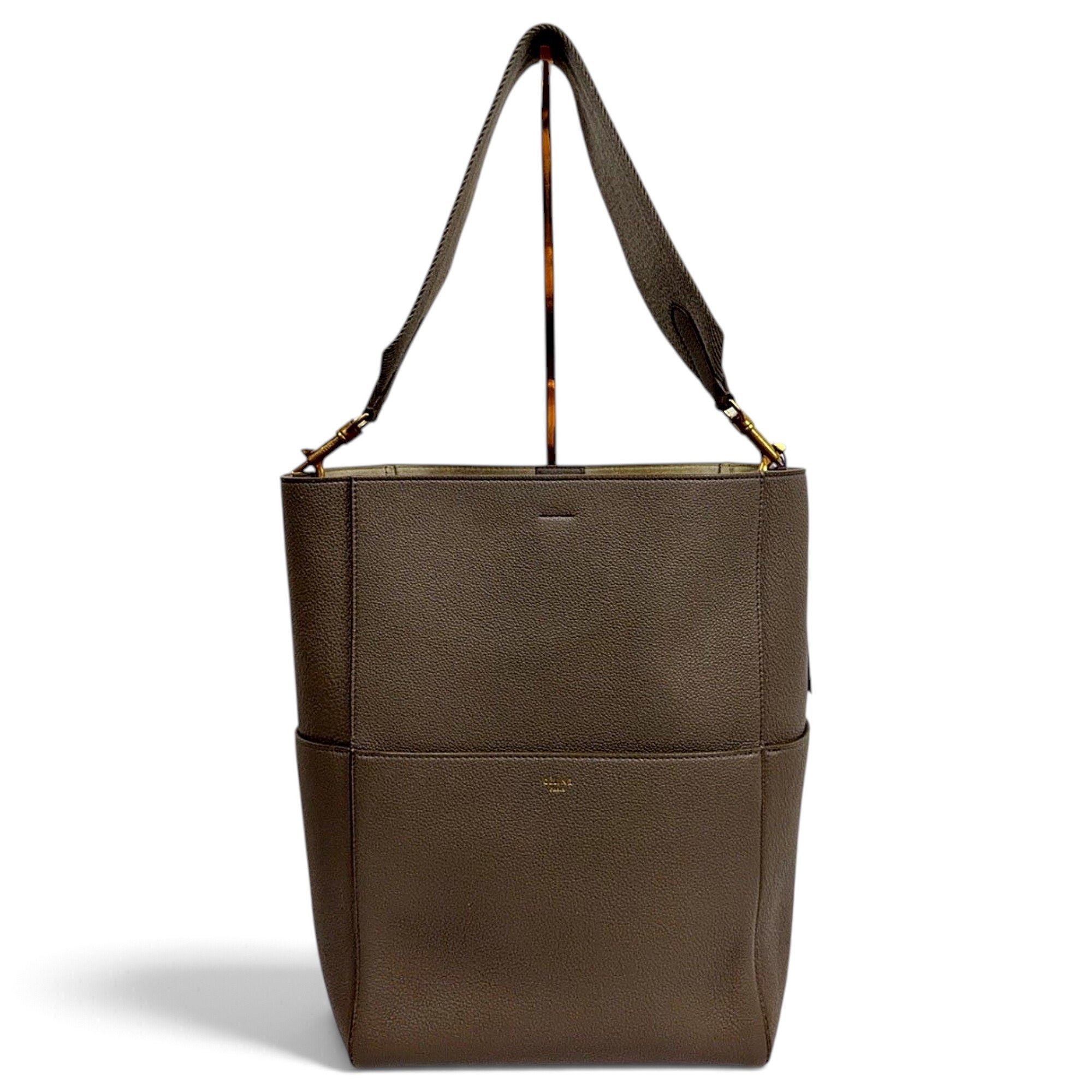 Gusset leather tote
