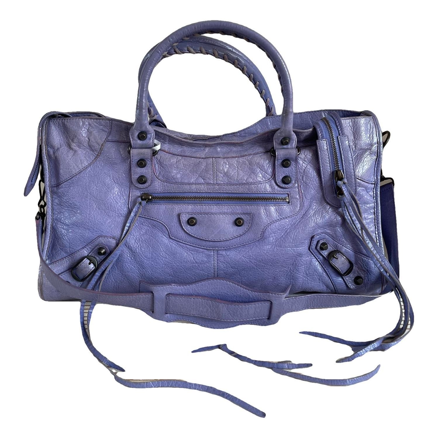 City leather handbag